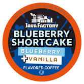 Java Factory front packaging showing blueberry shortcake flavor and 40-count convenience