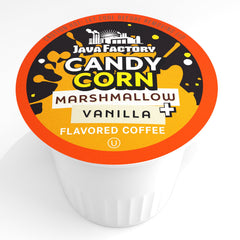 Java Factory brewed cup top view with crema highlighting flavorful aroma