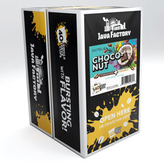 Java Factory close-up of a Choconut pod lid highlighting sealed freshness and convenience