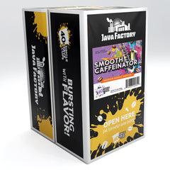 Java Factory close-up of pod top showing sealed freshness and quick brewing benefit