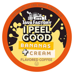 Java Factory front packaging showing 40-count box and banana cream flavor benefit variety