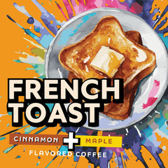 Java Factory brewed cup beside toast showing comforting cinnamon-maple flavor