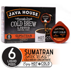 Java House concentrate close-up highlighting dark, smooth liquid texture