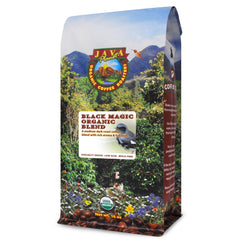Java Planet front packaging showing organic label and roast date for freshness