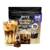 Javvy Brownie Batter front label showing flavor and servings benefit clarity
