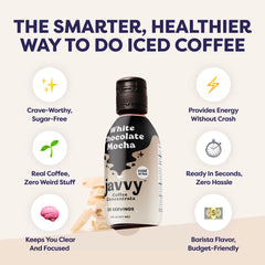 Javvy mixed iced latte in glass demonstrating smooth café-style result