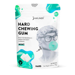 Jawliner front packaging showing mint gum and clear branding for confident selection