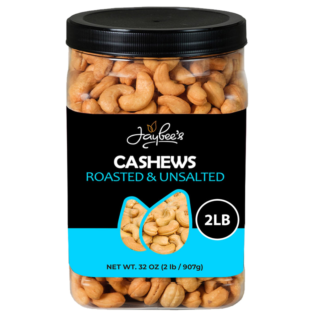 Jaybee's front packaging 32 oz jar displaying brand and nut contents for pantry convenience