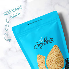 Jaybee's pine nuts used while preparing pesto to show culinary versatility