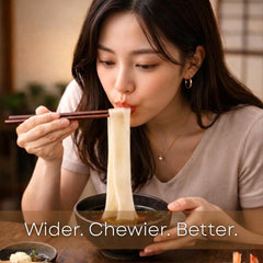 Jayone hot udon bowl in broth, showcasing warming comfort
