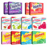 JEL SERT front packaging showing the 12-box variety and vibrant branding benefits quick selection