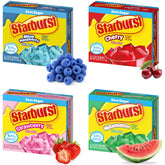 JEL SERT front packaging showing all four Starburst sugar free flavors for easy selection