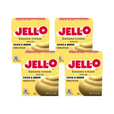 Jell-O front packaging showing pack of four pouches, convenient portions