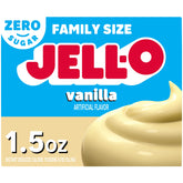 Jell-O front packaging showing 24-count vanilla pouches and pantry convenience