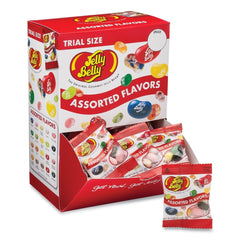 Jelly Belly front packaging of trial packs showing variety and easy sharing