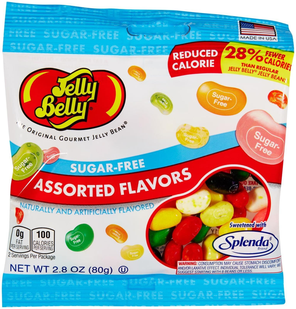 Jelly Belly front packaging showing 2.8 oz bag and brand for convenient snacking