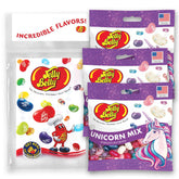 Jelly Belly front packaging showing colorful unicorn mix and kid-friendly appeal