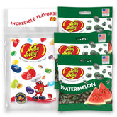 Jelly Belly front packaging showing three resealable bags and convenience