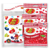 Jelly Belly front packaging showing three resealable cherry bags for freshness
