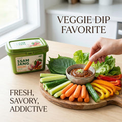 JEOLLANAMDO used in a ssam wrap with vegetables, adds savory depth to meals