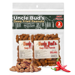 Jerky-n-Spice front packaging of Uncle Bud's two-pack showing brand and spicy label benefit sharing