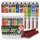 Jerky-n-Spice front packaging showing 10-pack assortment and branding benefit portable gifting
