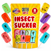 Jerky-n-Spice front packaging showing 8-pack hotlix insect suckers with bold design, eye-catching novelty