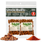 Jerky-n-Spice front packaging showing two Uncle Bud's peanut packs and bold Cajun branding