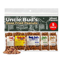 Jerky-n-Spice Uncle Bud's front packaging showing variety five-pack, great for gifting