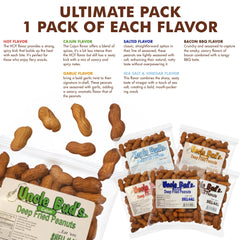 Jerky-n-Spice Uncle Bud's arrangement of all six flavor bags for variety benefit