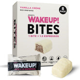 Jesse's WakeUP! front packaging showing vanilla crème bites and energy callout