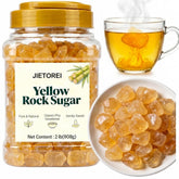 JIETOREI front packaging showing 2 lb yellow rock sugar, convenient and natural