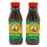 Jimmy's Sauce front packaging showing two 12.7oz bottles and brand benefit