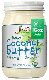 Jiva Organics front jar showing label and 16 oz size and pure organic appeal