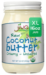 Jiva Organics front jar showing label and 16 oz size and pure organic appeal
