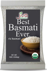 Jiva Organics front of bag showing brand and organic label benefits
