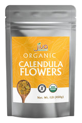 Jiva Organics front packaging showing 1 lb bag and clear resealable benefit