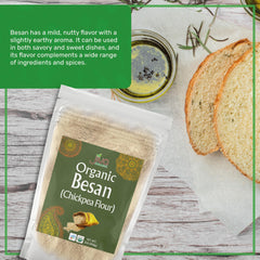 Jiva Organics flour stirred into saucepan demonstrating thickening and creamy texture