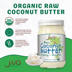 Jiva Organics open jar with cream top layer showing natural texture benefit