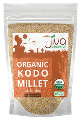 Jiva Organics front packaging showing 2 lb bag and organic badge, convenient pantry addition