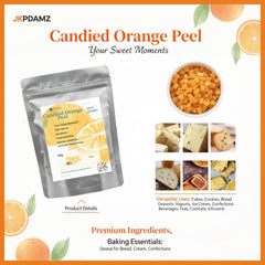 JKPDAMZ candied orange cubes in hand displaying size and portioning convenience