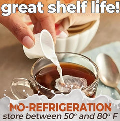 JMS PROFESSIONAL plastic stirrers beside assorted creamer cups illustrating ready-to-use kit