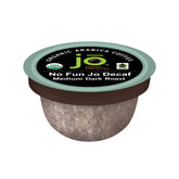 Jo Coffee front packaging showing compostable pods and organic badge