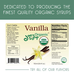Joe's Syrup poured into a latte demonstrating natural vanilla flavor and taste benefit
