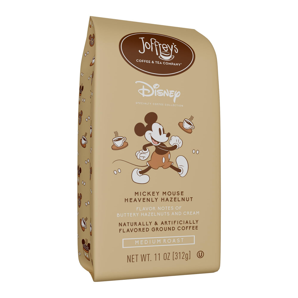 Joffrey's Coffee front packaging showing Mickey Mouse design and 11oz size, evokes collectible appeal