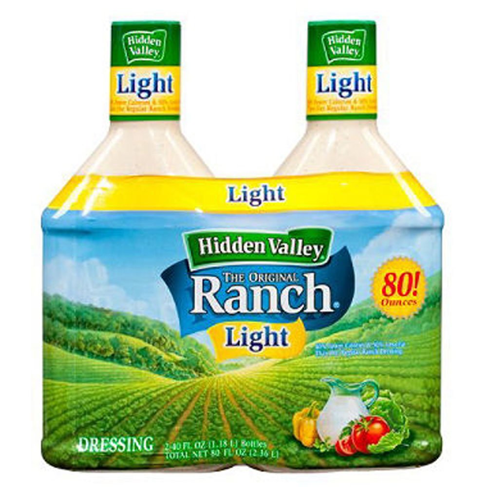 JOGRO Hidden Valley Light bottle front view showing label and pourable dressing benefit