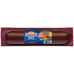 Johnsonville front packaging showing beef summer sausage and brand quality benefit