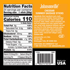 Johnsonville close-up showing meat texture and cheddar specks for rich taste