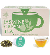 Johou front packaging showing 24 jasmine green tea pods and clear branding benefit convenience