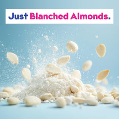 JOI almond powder mixed poured into glass for quick beverage